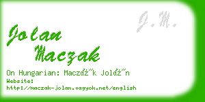 jolan maczak business card